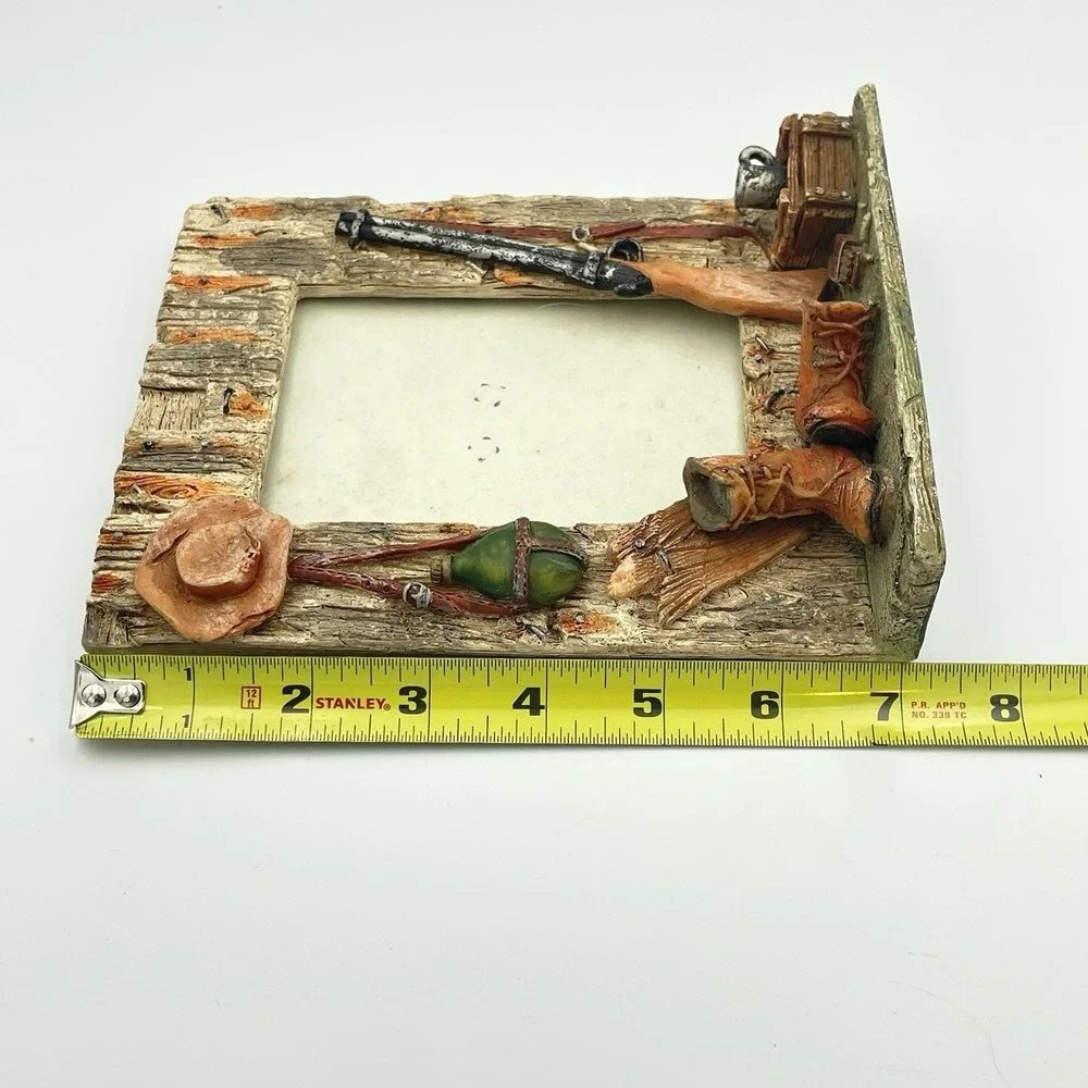 Resin Hunting Picture Frame 4x6 Treasured Times Rustic Country‎ Rifle Boots